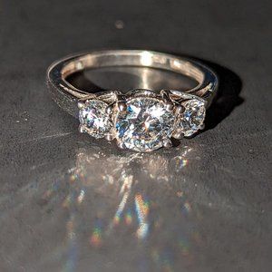 .925 faux engagement or wedding ring